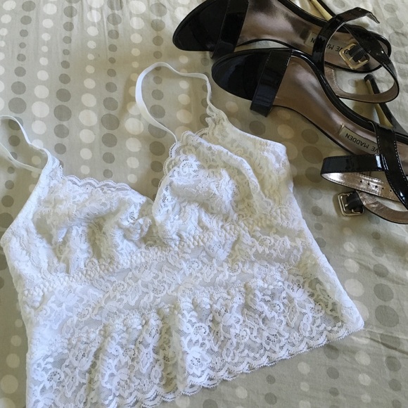 Unlined White Lace Bralette