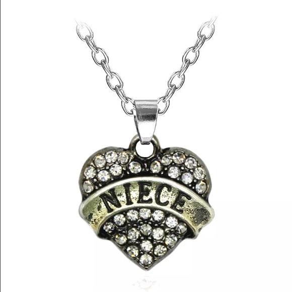 Crystal Rhinestone Niece Heart Necklace