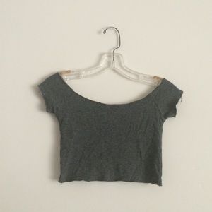 Gray crop top
