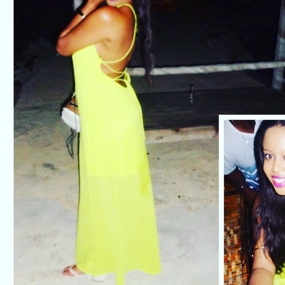 Strappy neon maxi dress perfect for summer - Picture 4 of 4