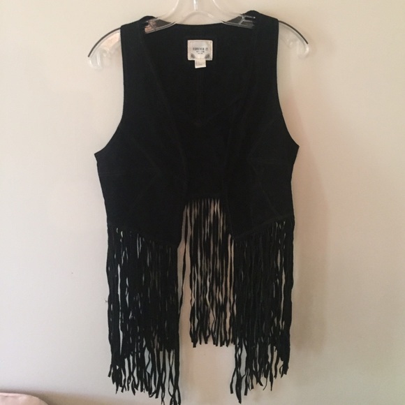 Forever 21 fringe vest.