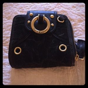 Juicy couture black velvet/gold hardware wallet
