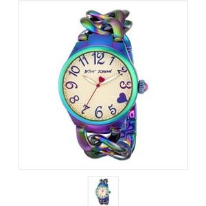 Betsey Johnson Iridescent Stainless Steel Watch
