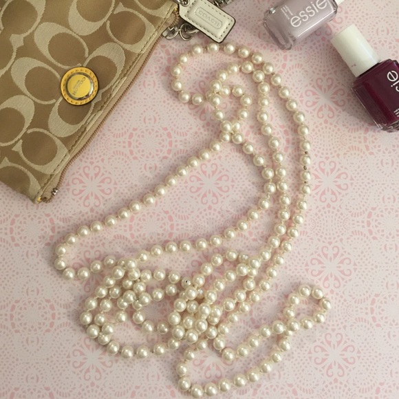Beautiful pearl double strand necklace