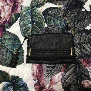 Black and Gold Clutch Cross Body Purse