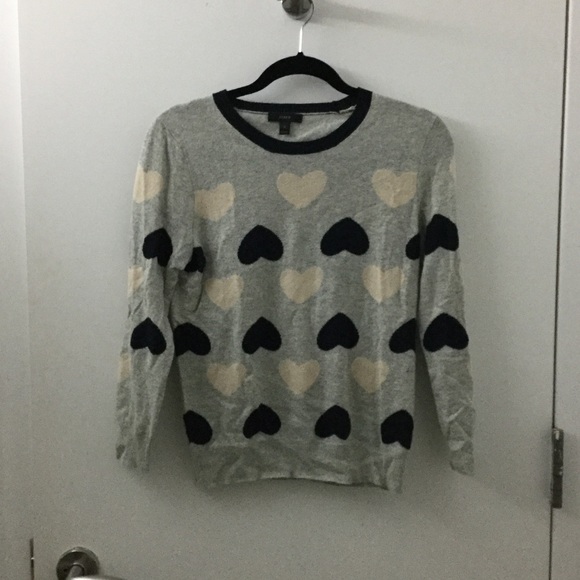 Jcrew heart print sweater size small