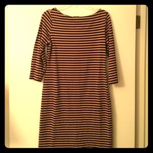 3/4 length sleeve, fitted cotton dress