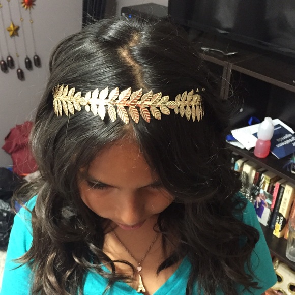 Headband, floral- leafy and gold!