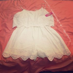White romper w/ lace detailing