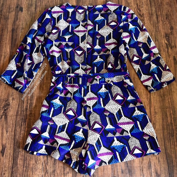 YUMI KIM Romper Printed Crossover V Neck Jumpsuit - Picture 2 of 4