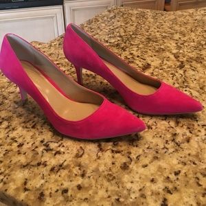 Pink Suede Kitten Heels