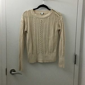Jcrew cream cable knit sweater size small
