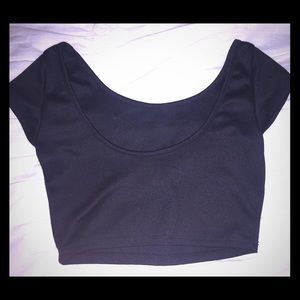 Black basic crop top