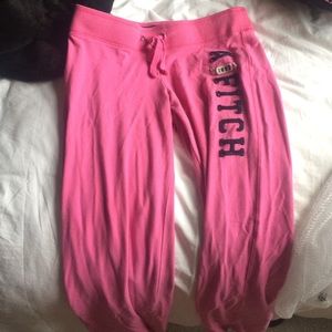 Pink Abercrombie & Fitch Sweatpants SIZE S
