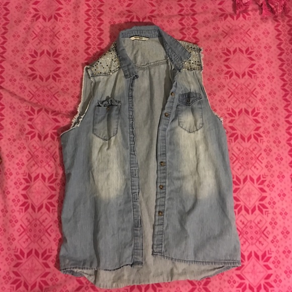 Blue jean button up shirt - Picture 1 of 2