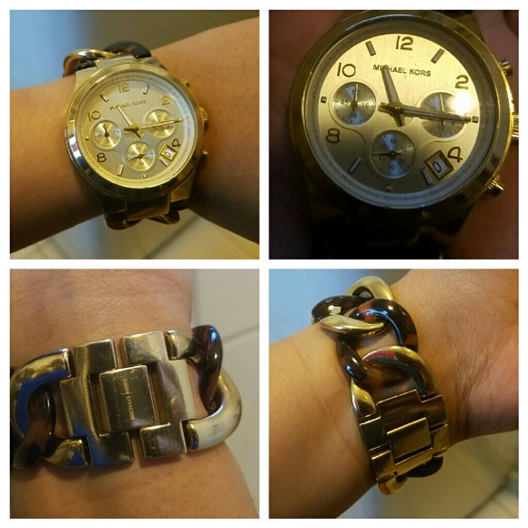 Michael Kors two toned tortoise twist