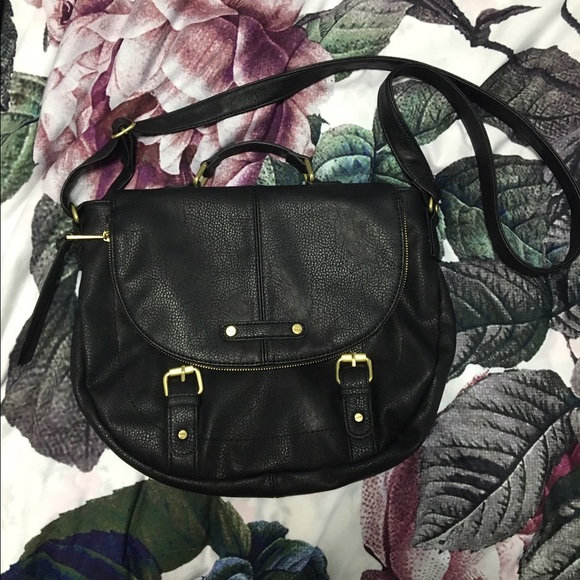 Black Cross body Saddle Bag Purse