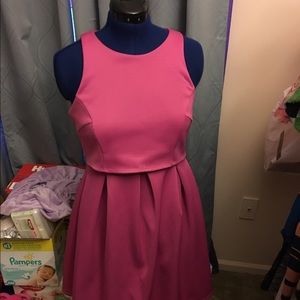 Pink asos maternity dress.