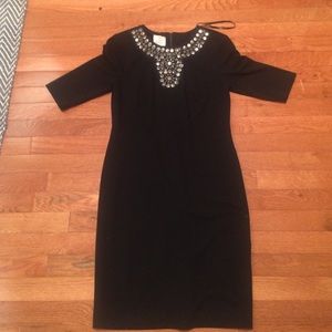Great black dress with jeweled neck detail