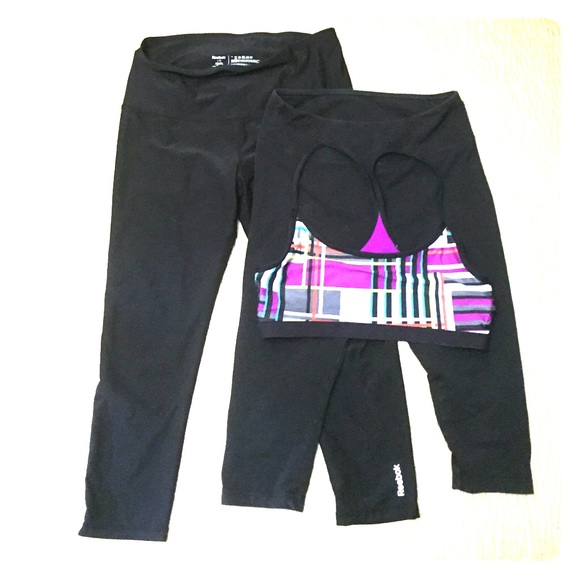 Yoga Fabletics bra Reebok marina magic Capri pants