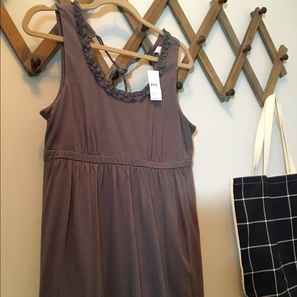 Loft tie back gray sleeveless dress