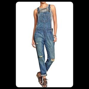 Cropped Distresses Overalls