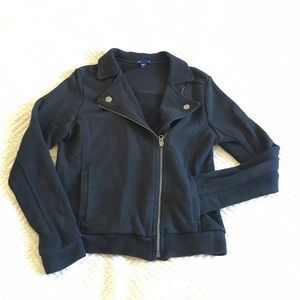 Gap moto jacket style sweatshirt