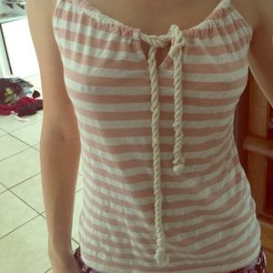 Nautical baby pink stripe rope tank