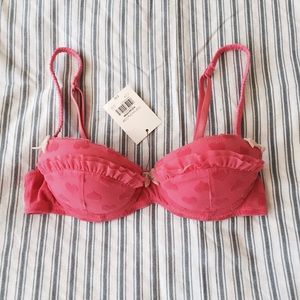 NWT TOPSHOP Pink Heart Balconette Bra