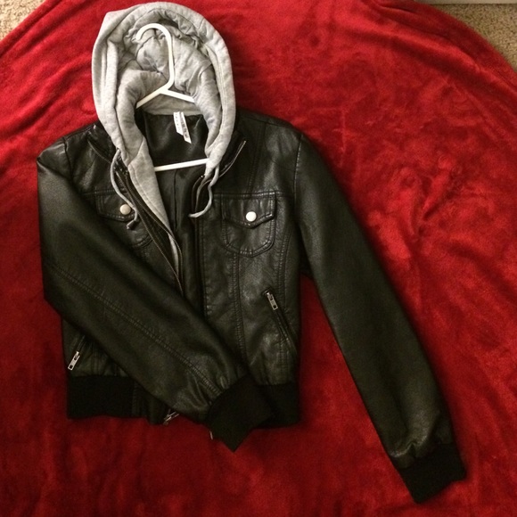 Black leather jacket