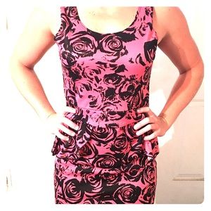 Fun decorative dress! Pink and black