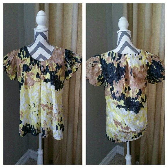 Vertigo Cotton Blouse in Watercolor Print