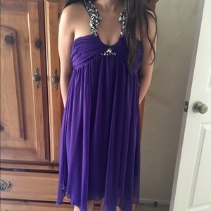 Gorgeous Deep Purple Halter Graduation Dress