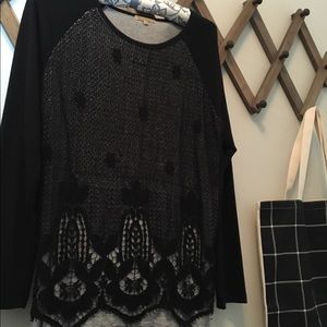 Black Lace Sweater/Shirt