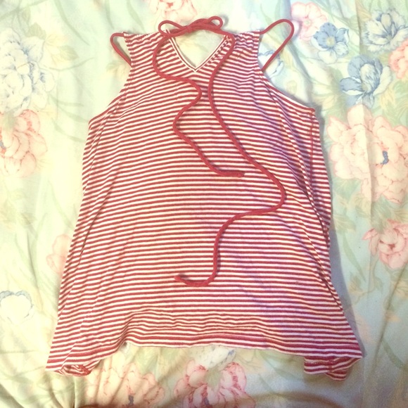 SOLD Candy stripe Hollister bow top