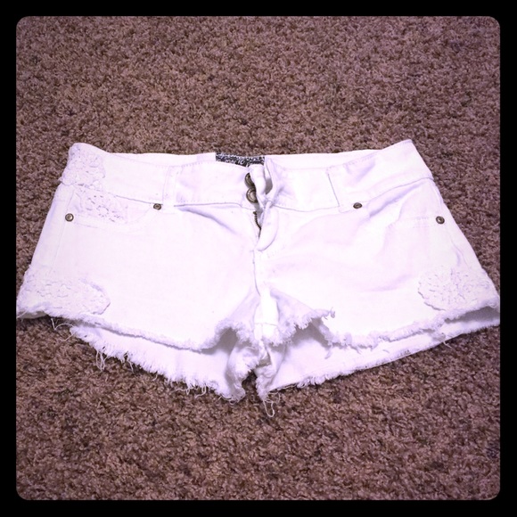 White Jean Shorts