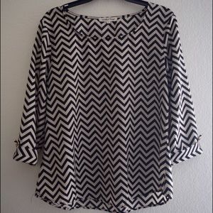 Wishful Park Black & Cream Chevron Shirt (size:M)