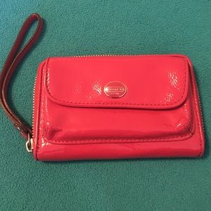 Coach Bright Pink Wristlet