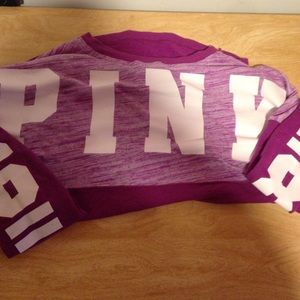 PINK purple crew neck