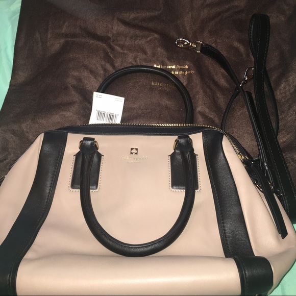 Kate spade beige black leather bag