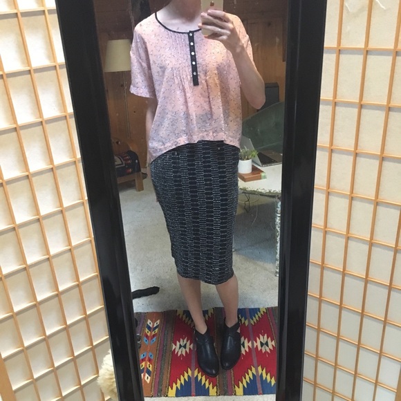 Pink Goose Print Blouse