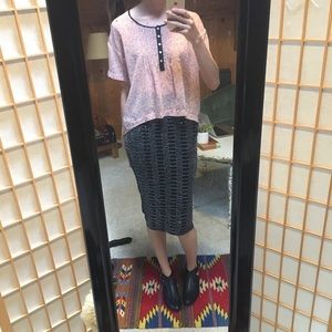 Pink Goose Print Blouse