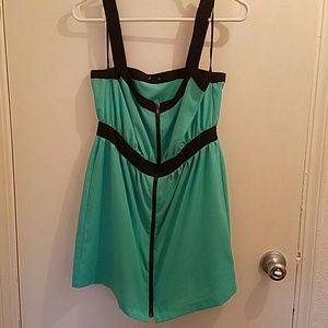 Teal party dress from Forever 21.