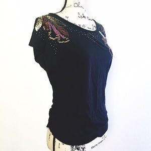 Embellished short sleeve tee