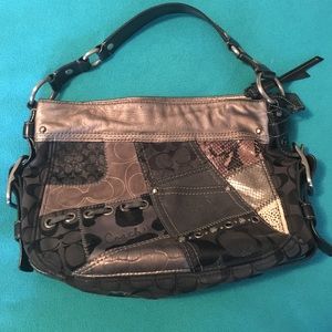 Coach purse - Black/Gray patches