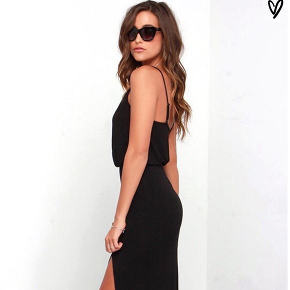 Lulu's maxi black dress , very cool material