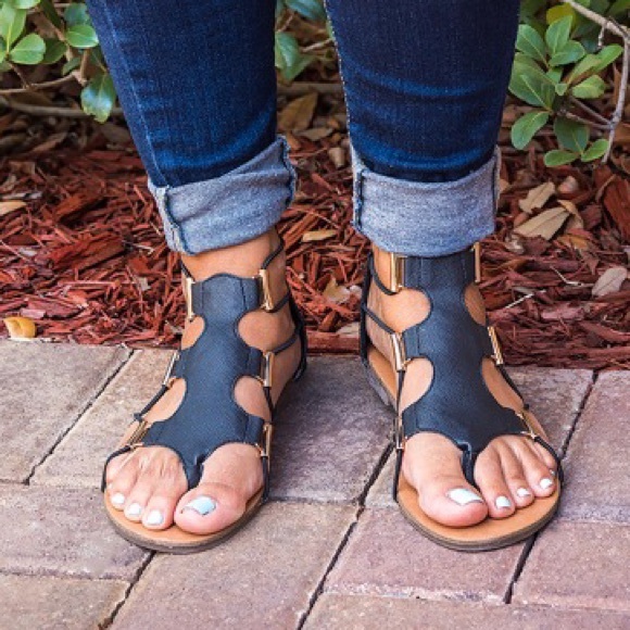 stretch gladiator sandals