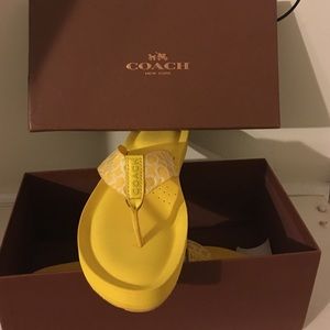 Coach yellow sandals