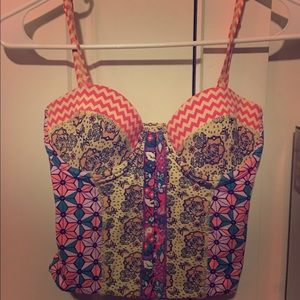 Maaji Multicolored Mystic Paths Crop Bikini Top