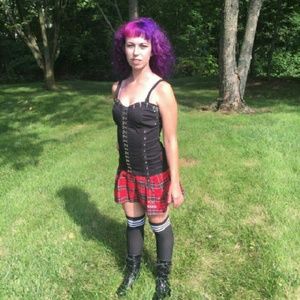 Corset and plaid skirt bundle